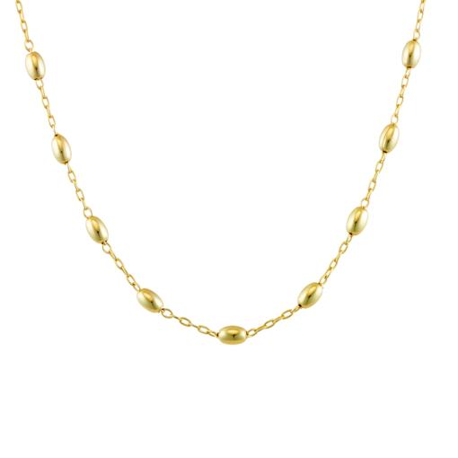 SS / GP OVAL BEAD NECKLACE