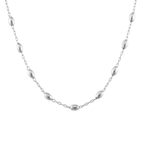 SS OVAL BEAD NECKLACE