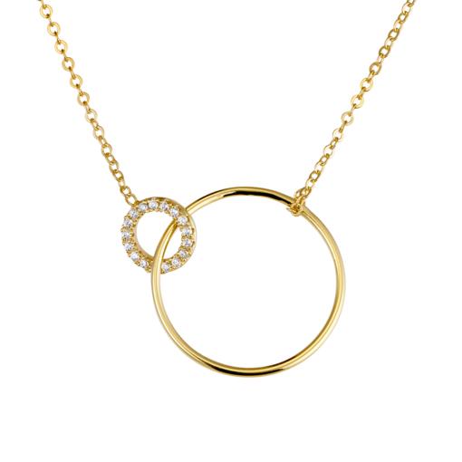 SS / GP INTERLOCKING CIRCLE NECKLACE