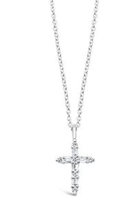 SS CZ CROSS NECKLACE