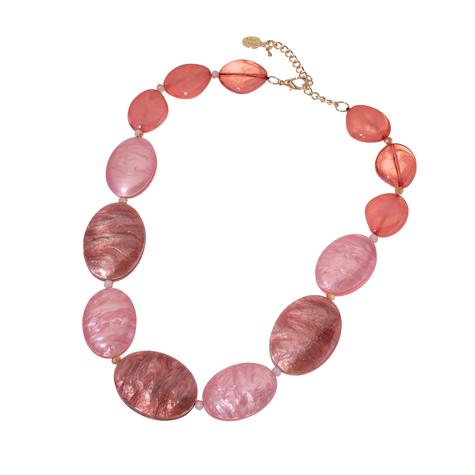 MULTI OVAL PINK SHADED NECKLACE