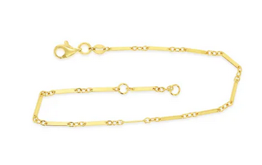 9CT YELLOW GOLD FINE FLAT BRACELET