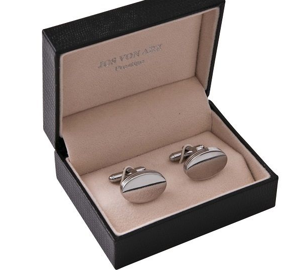 OVAL SILVER PLATED CUFFLINKS