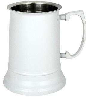 STAINLESS STEEL TANKARD - WHITE