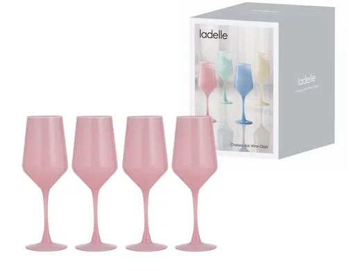 CHELSEA BLUSH 4PK WINE GLASSES