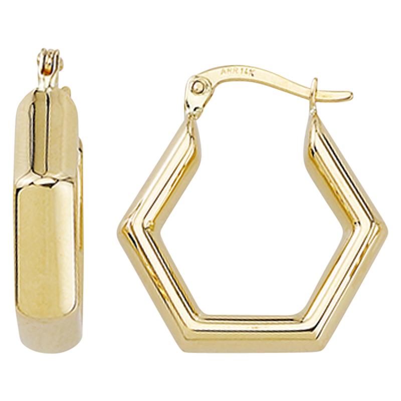 9YG HEXAGON SHAPED EARRINGS