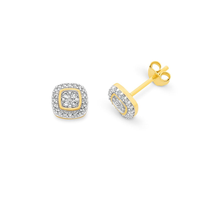 9CT YG DIAMOND STUDS