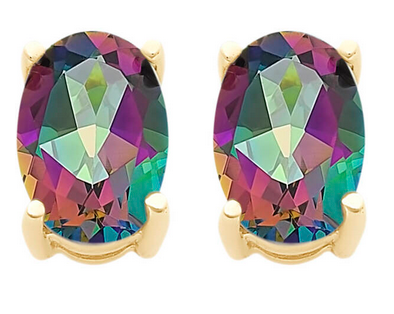 9CT YG MYSTIC TOPAZ STUDS