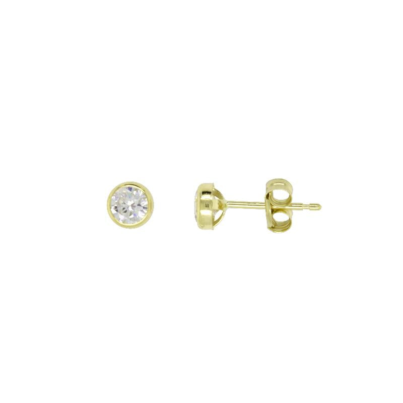 9YG 4MM ROUND CZ STUD