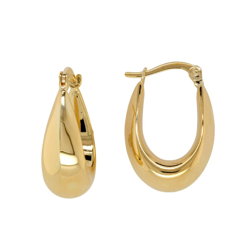 9YG SS TEAR DROP HOOPS