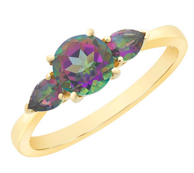 9CT YG MYSTIC TOPAZ RING