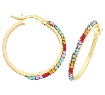 9CT CRYSTAL HOOPS