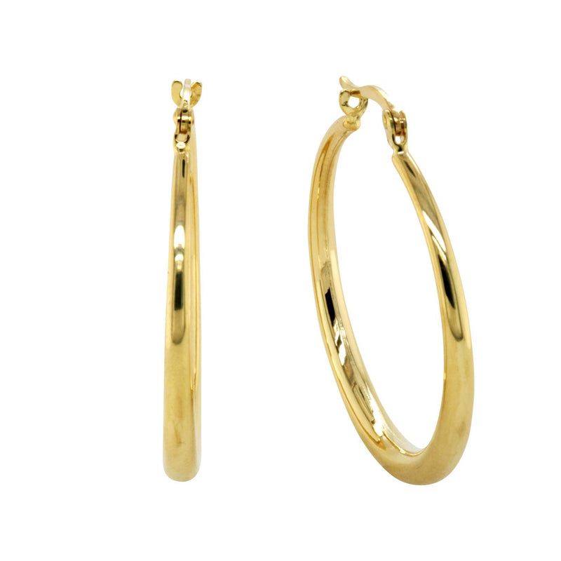 9CT & SS BONDED HOOP EARRINGS