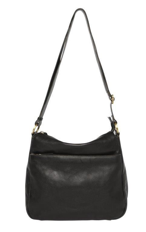 AMANDA BLK LEATHER HANDBAG