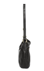 AMANDA BLK LEATHER HANDBAG