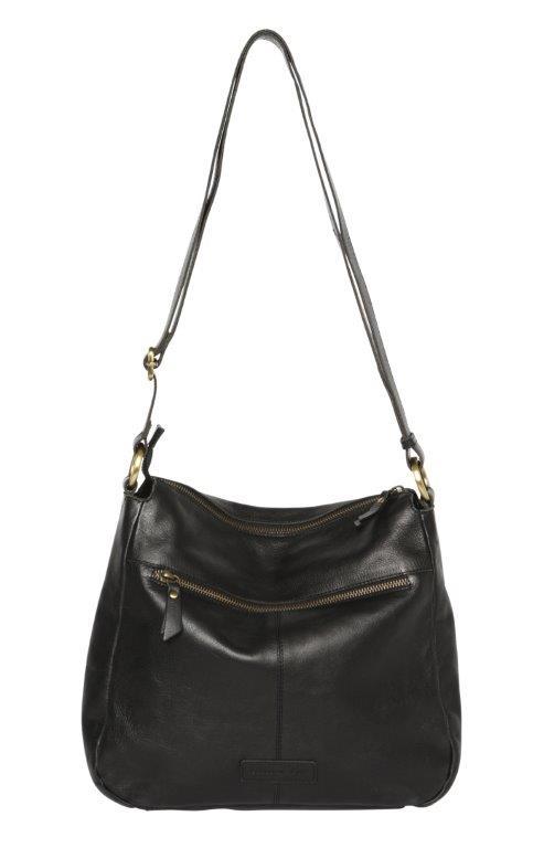 AMANDA BLK LEATHER HANDBAG