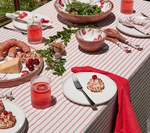 CAROL RED STRIPE TABLECLOTH