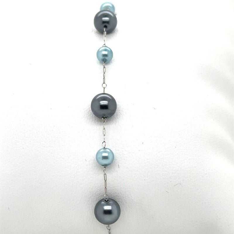 Blue pearls on SSteel chain