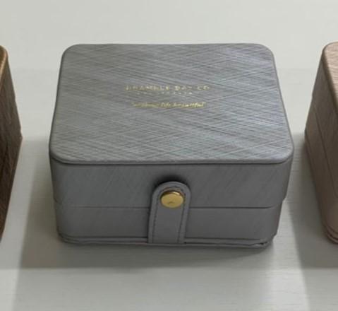 Two Tiered Silver Square Travel Jewellery Case