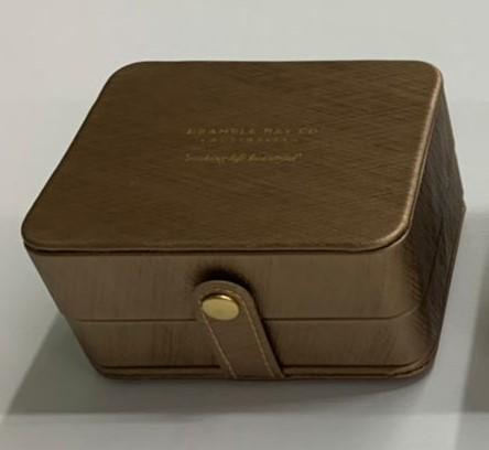 Square two tiered Gold Travel Jewellery Case