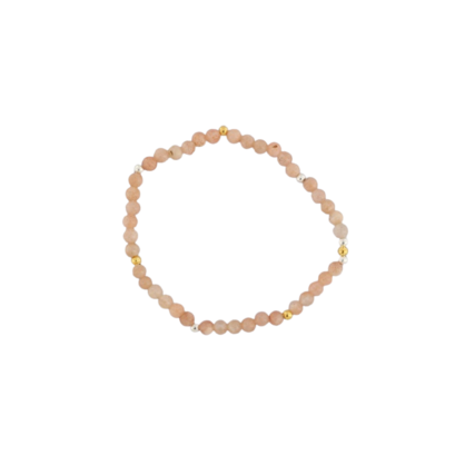 PINK ROUND MOONSTONE 4MM GEM BRACELET