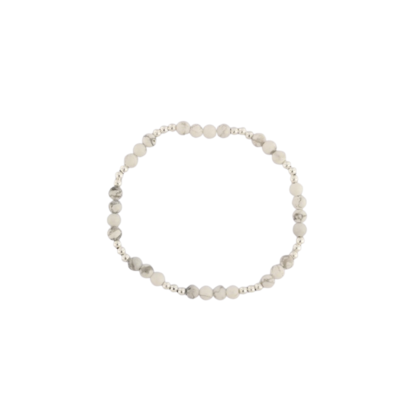 WHITE HOWLITE ROUND 4MM BRACELET