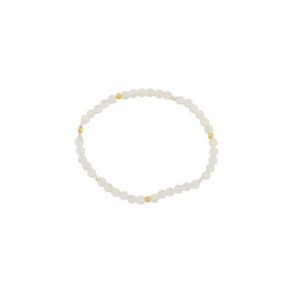 WHITE MOONSTONE ROUND 4MM GEM BRACELET