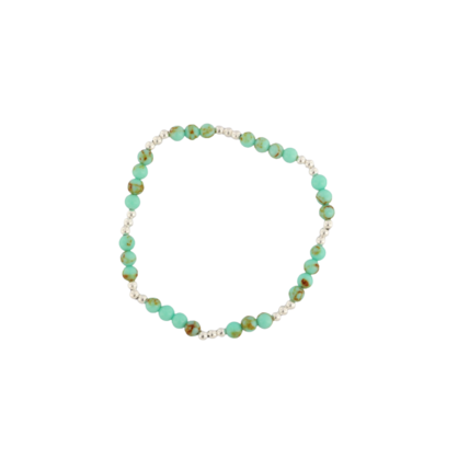 TURQUOISE HOWLITE 4MM GEM BRACELET