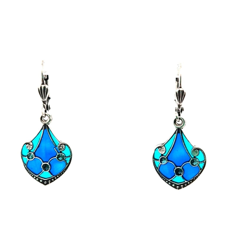 AU BOUT DES REVES BLUE ENAMEL & GLASS EARRINGS