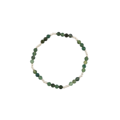 MOSS AGATE 4MM GEM BRACELET