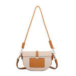 'BREE' BROWN & TAN  VEGAN LEATHER HANDBAG