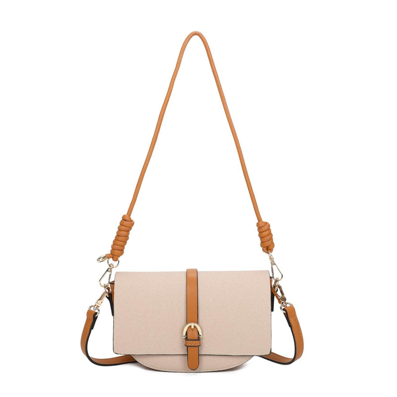 'BREE' BROWN & TAN  VEGAN LEATHER HANDBAG