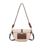 'BREE' COFFEE & TAN VEGAN LEATHER HANDBAG