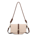 'BREE' COFFEE & TAN VEGAN LEATHER HANDBAG