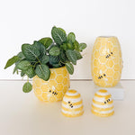 YELLOW BEE HIVE VASE - 17CM