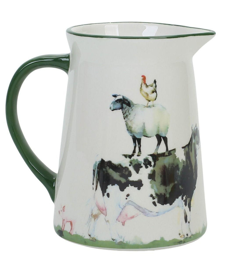 FARMYARD JUG - GREEN 15CM