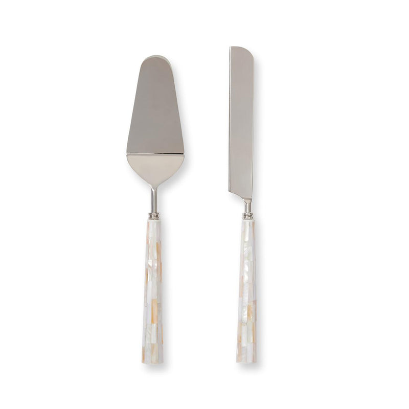 DOVER MOTHER OF PEARL CAKE KNIFE AND SERVER