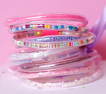 BRACELET - HOT PINK GLITTER ELASTIC