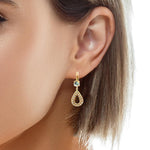 AU BOUT DES REVES GOLD PLATED CLEAR DROP EARRINGS