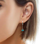 AU BOUT DES REVES TEAL BLUE DROP EARRINGS