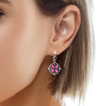 AU BOUT DES REVES PINK DROP EARRINGS