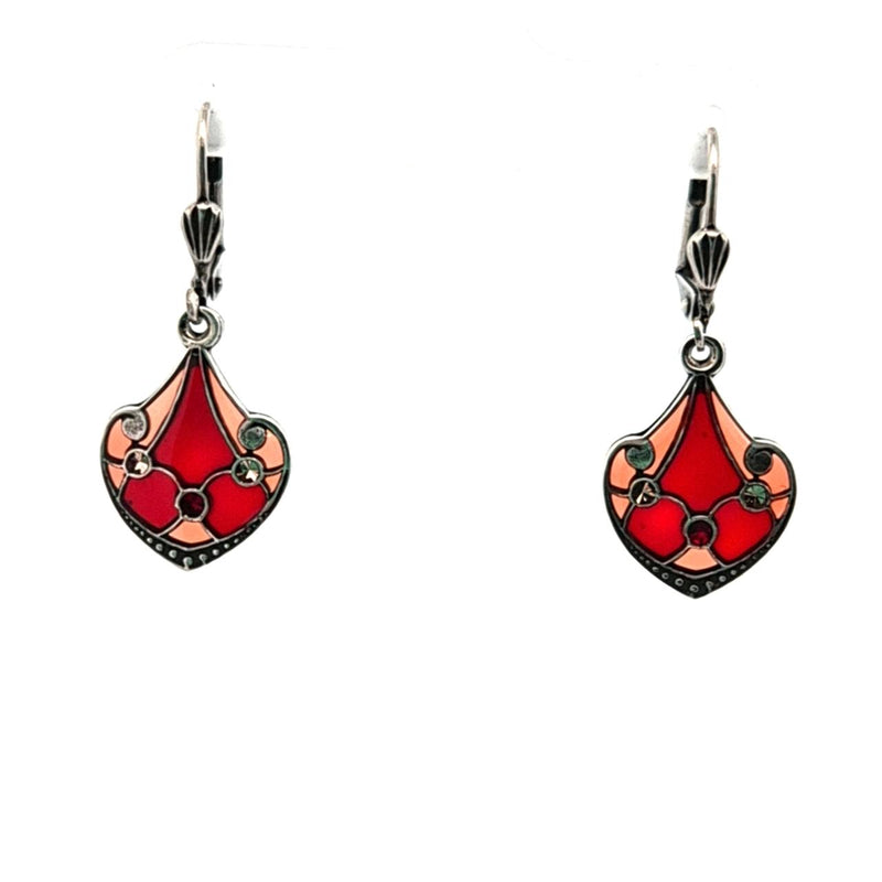 AU BOUT DES REVES ORANGE/RED DROP EARRINGS