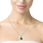 AU BOUT DES REVES GREEN FLOWER NECKLACE