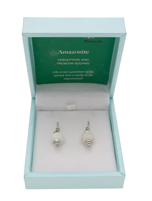 NATURAL AMAZONITE DROP EARRINGS