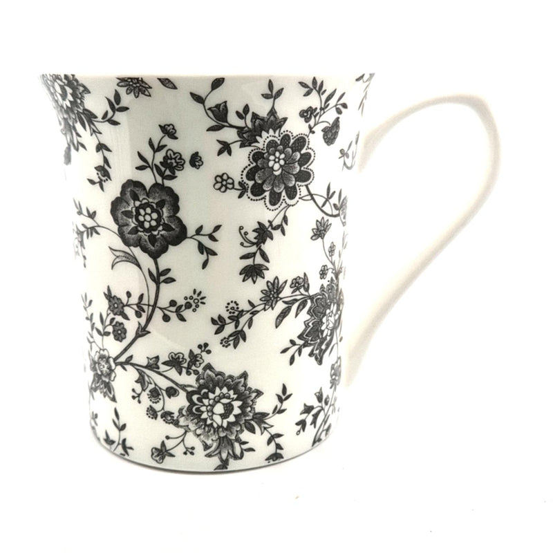 QUEENS FINE BONE CHINA MUG - LIGHT GREY STORY