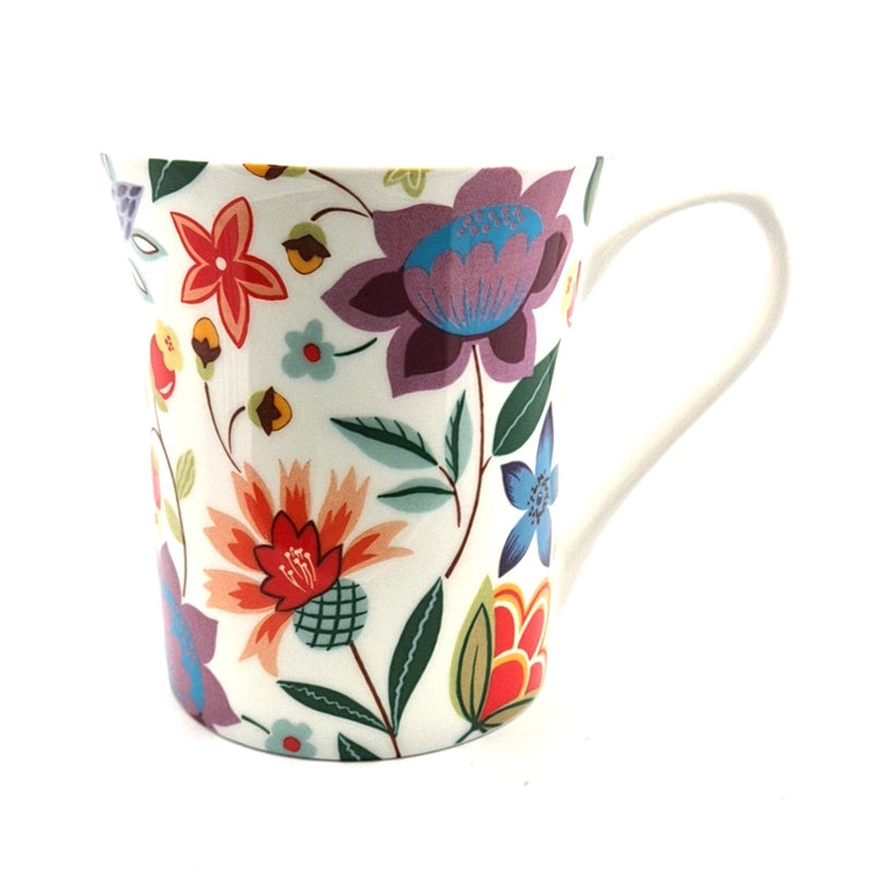 QUEENS FINE BONE CHINA MUG - SMALL FLOWERS HIPPY FLORAL