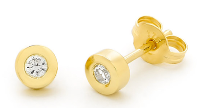 9CT YELLOW GOLD DIAMOND STUDS