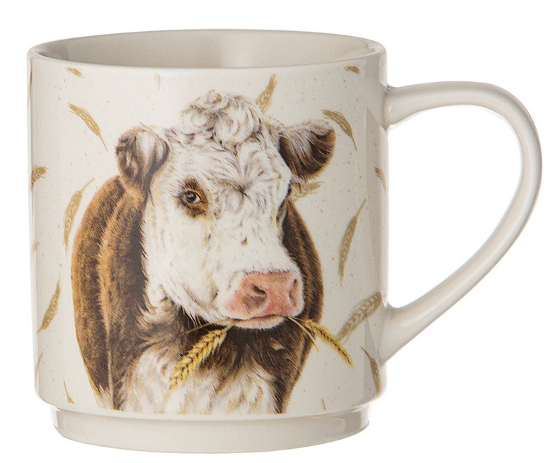 FARMYARD FACES 4PK STACKABLE MUGS