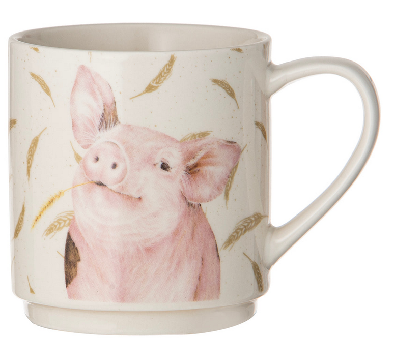 FARMYARD FACES 4PK STACKABLE MUGS