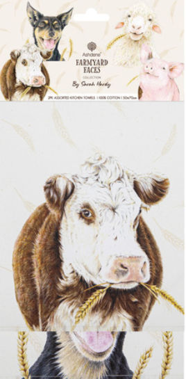 FARMYARD FACES 2PK KITCHEN TOWEL